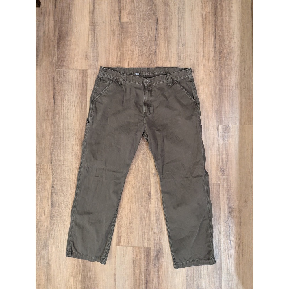 Carhartt B324 DFE Carpenter Work Pants Brown 42x30 Loose Fit Cotton Utility